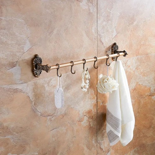 European-style Antique Space Aluminum Bathroom Shelf Wall Hanging Towel Bar Bath Towel Rack Towel Rack