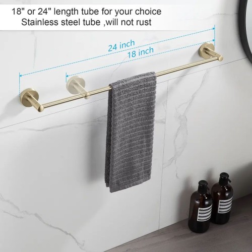 Bathroom Accessories Towel Holder Single Towel Bar Rail 4 Pieces Bath Towel Rack Set