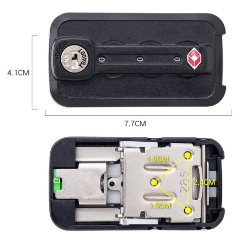 Suitcase customs buckle lock aluminum magnesium suitcase customs lock