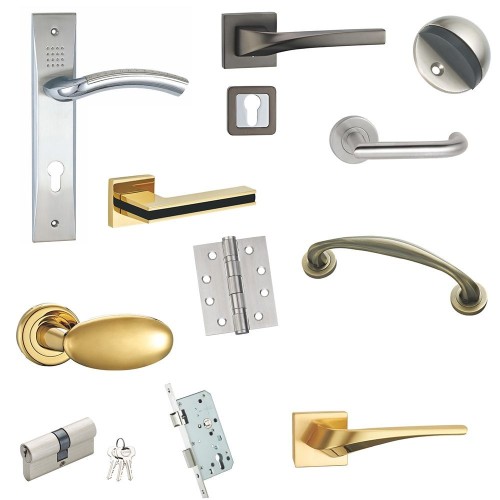 Luxury European Zinc Alloy Style Gold Plated Home Bedroom Lever Handle Door With Indoor