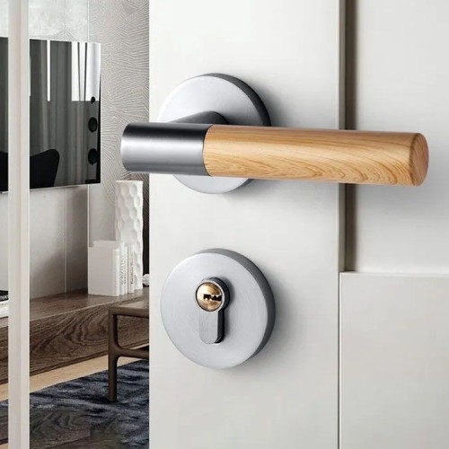 Bedroom Modern  Door Handles Locks Separate Lock Retro Door Handle With Key