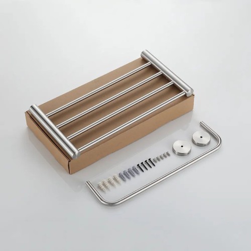 Hotel Rack Bathroom Towel Shelf Holder Brushed Nickel 304 Stainless Steel Wall Mounted Bathroom Towel Rack