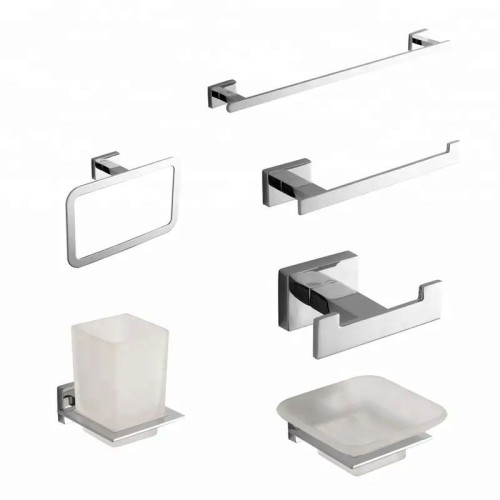 Square Design Modern Design Chrome Bathroom Set Accessories