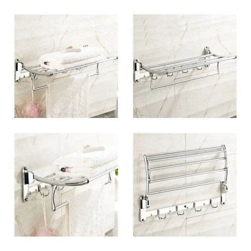 304 Stainless Steel Hotel Stainless Steel Folding Towel Rack With Hook