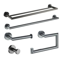 Modern Wall Mounted Bathroom Hardware Towel Bar Accessory Set 304 Stainless Steel Bathroom Accessories Set