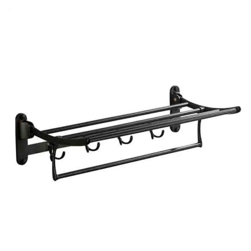 304 Stainless Steel Hotel Stainless Steel Folding Towel Rack With Hook